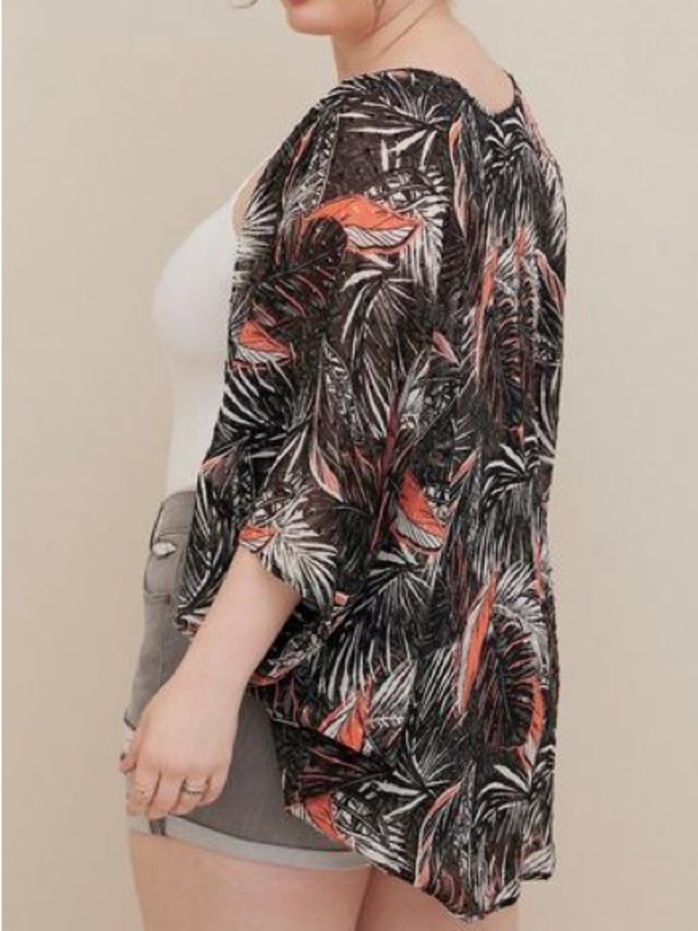 Chiffon Clip Dot Cocoon Kimono